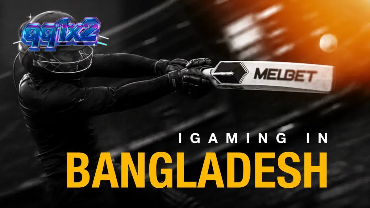 Pemandangan digital yang dinamis mencerminkan pertumbuhan pasar iGaming di Bangladesh dengan elemen visual yang modern dan ramah pengguna.